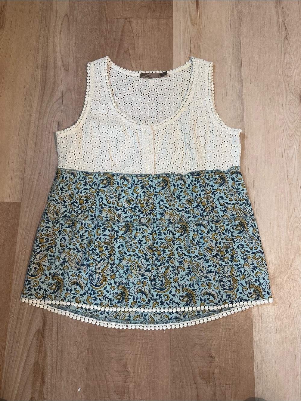Prana Women's Effi Crochet Lace Tank Lace Top Size S